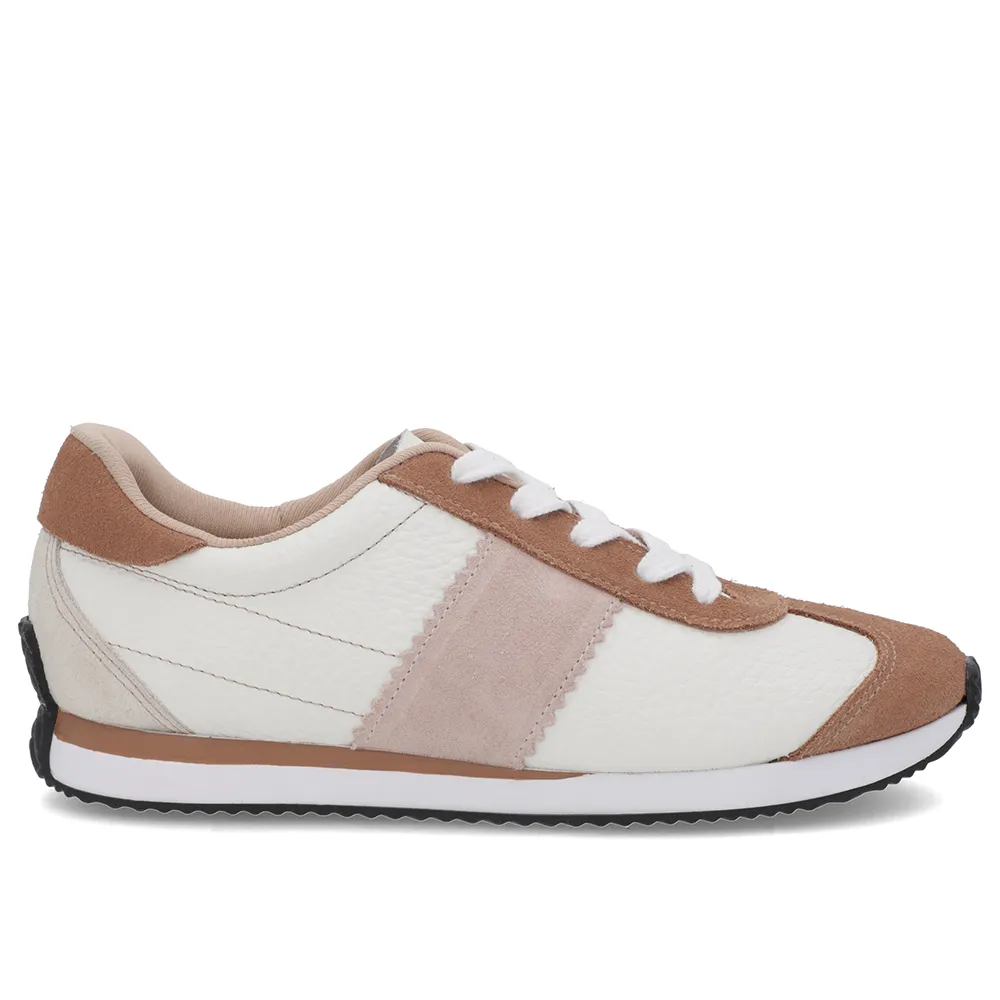 Tênis Branco de Couro com Detalhe Lateral Conforto e Estilo Premium
